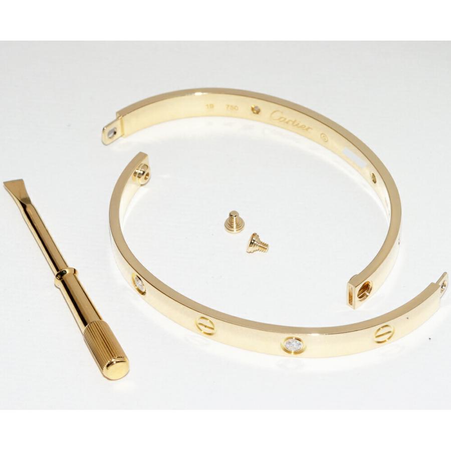 Cartier カルティエ ブレスレット K18YG ダイヤ4P(0.42ct) ラブブレス