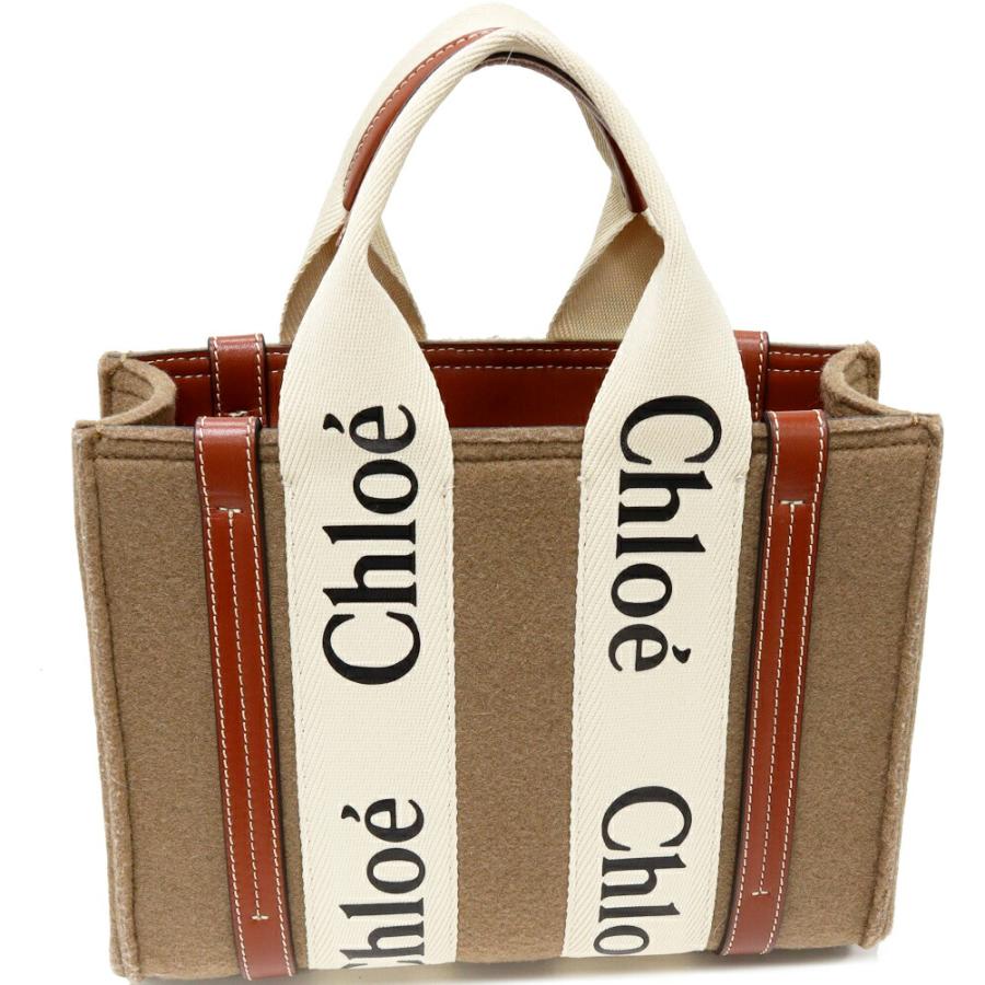 Chloe（クロエ） ハンドバッグ ウッディスモール フェルト ブラウン 