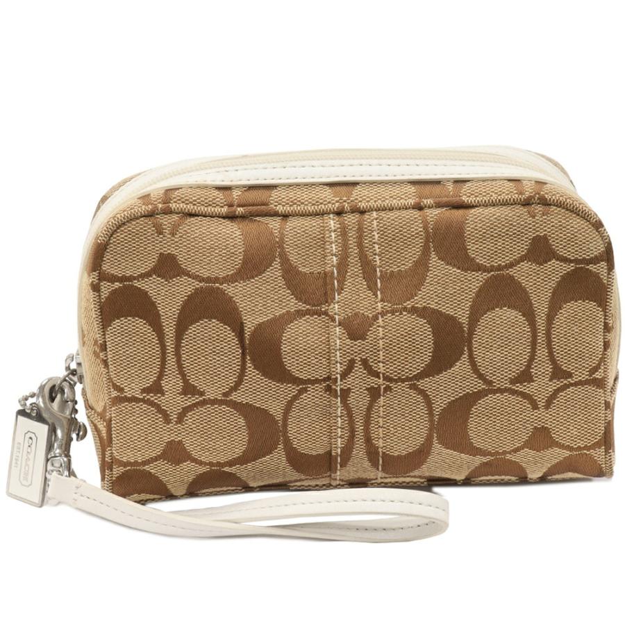 COACH（コーチ） 化粧ポーチ コスメポーチ キャンバス ベージュ 