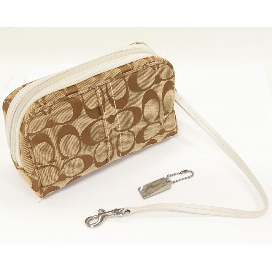 COACH（コーチ） 化粧ポーチ コスメポーチ キャンバス ベージュ 