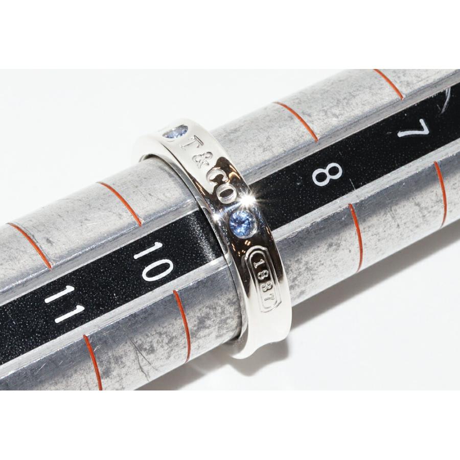 美品　箱袋付き ティファニー ナロー リング 2p モンタナサファイア 美品 箱袋付き ティファニー ナロー リング 2p モンタナサファイア