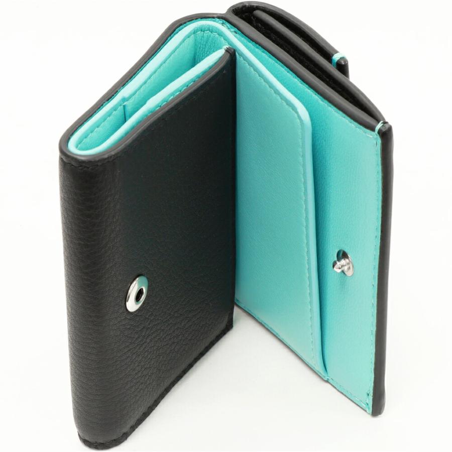 Tiffany 三つ折りレザーウォレット TIFFANY＆CO ティファニー ミニレザーウォレット ブラック