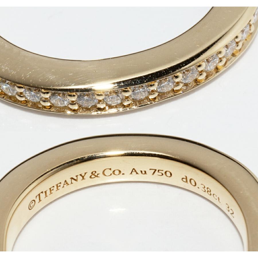 ティファニー 指輪 K18YG ダイヤ0.38ct ロックリング フルダイヤ 