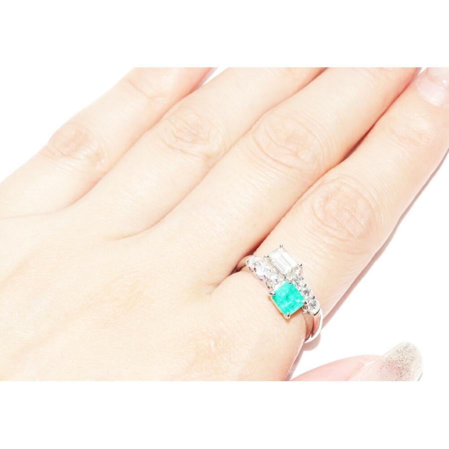 指輪 Pt900 エメラルド0.73ct ダイヤ0.551ct ダイヤ0.40ct : たかみ 