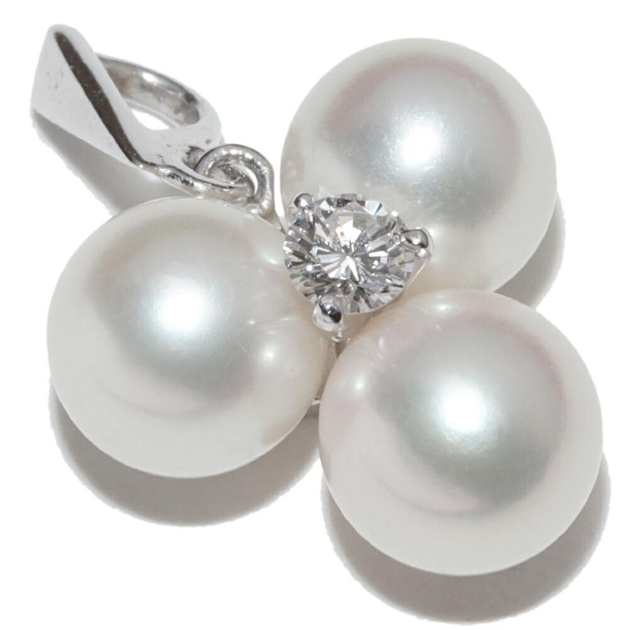 MIKIMOTO（ミキモト） ペンダントトップ K14WG パール(真珠) ダイヤ1P