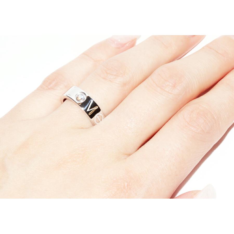 Cartier（カルティエ） K18WG ダイヤ1P LOVEリング ラブリング 幅5.5
