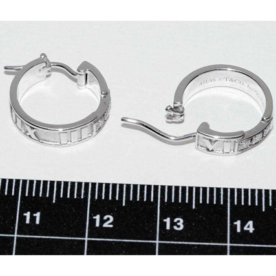 ティファニー ピアス K18WG ダイヤ6P アトラス フープピアス : たかみ