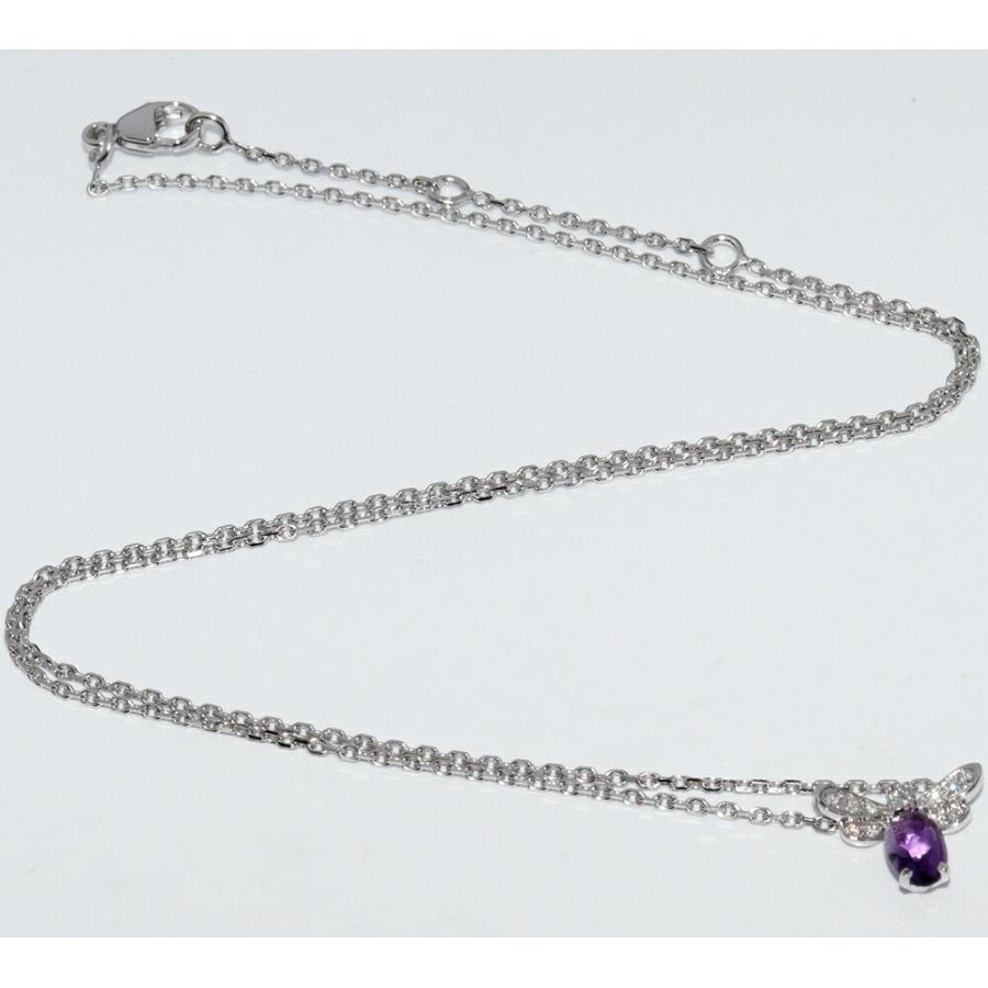 K18WG アメジストダイヤモンドネックレス K18WG アメジストダイヤモンドネックレス K18 アメジスト