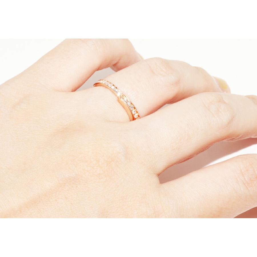 ティファニー 指輪 K18PG ダイヤ0.34ct ロック リング フルダイヤ 