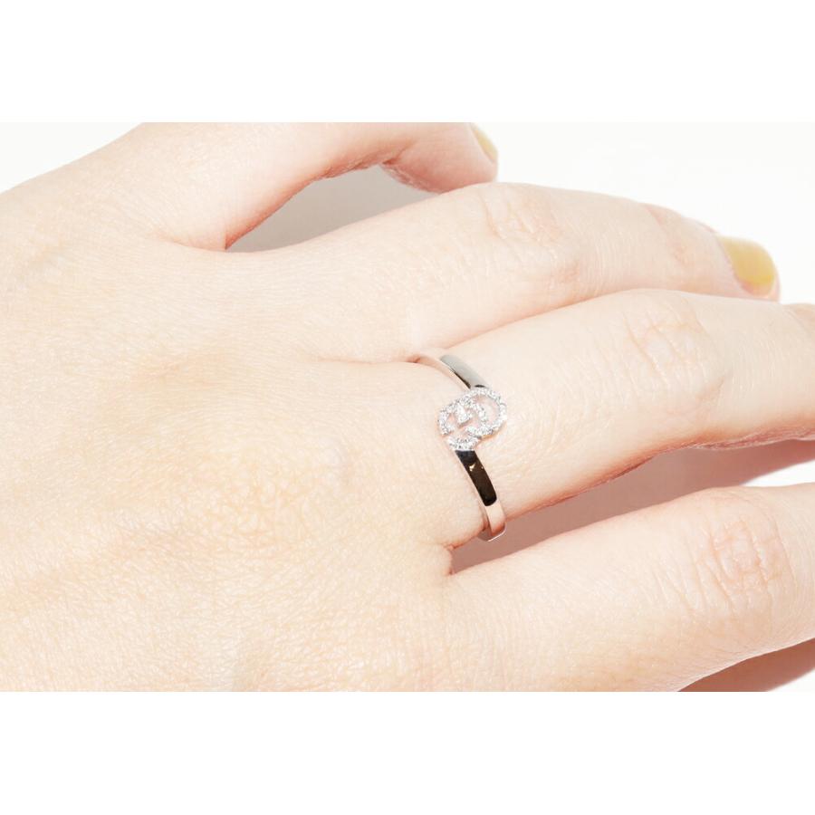 GUCCI（グッチ） K18WG ダイヤ23P(0.05ct) GGランニングリング #15