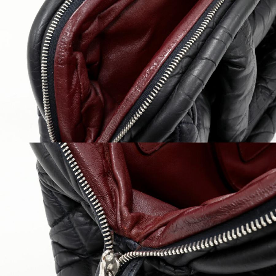 CHANEL（シャネル） コココクーン ボストン レザー 黒xボルドー ハンド