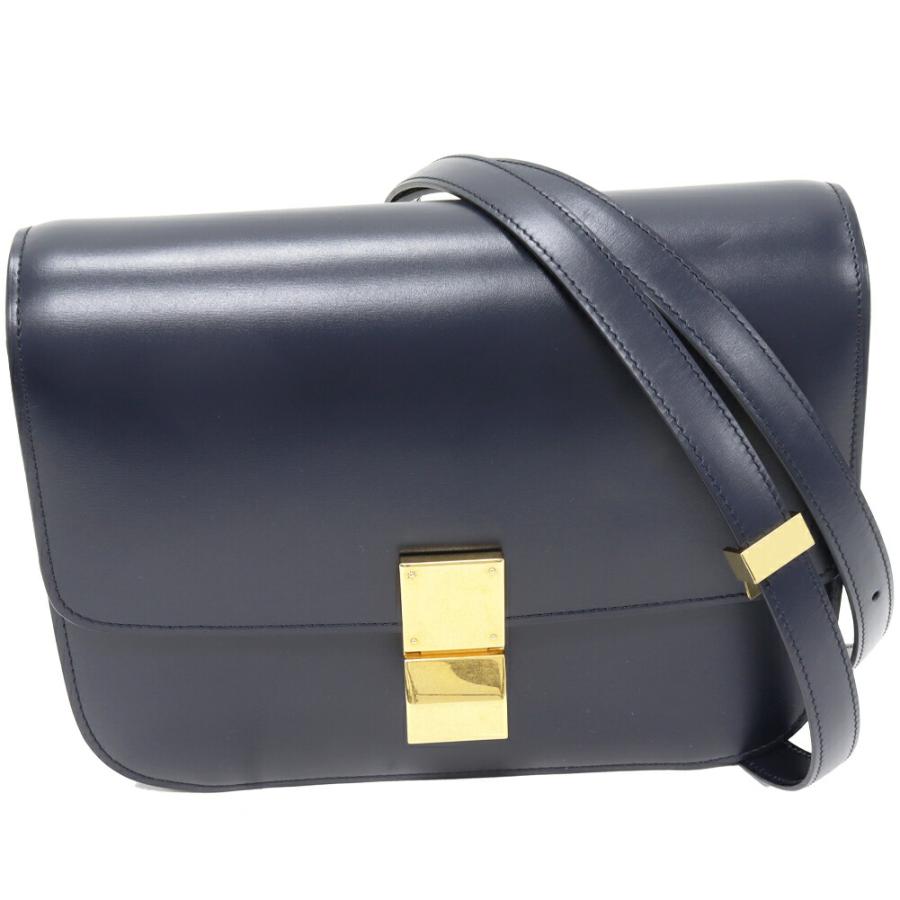 CELINE　クラシックボックス　ミディアム　ショルダーバック　ゴールド　金具 CELINE クラシックボックス ミディアム ショルダーバック