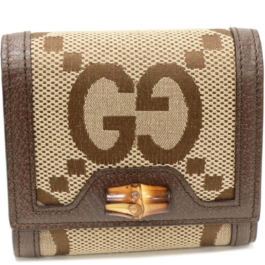希少 グッチ ダイアナ パイソン マーモント GG バンブー 二つ折り財布 箱 GUCCI（グッチ） 二つ折り財布(小銭入れあり) ジャンボGG バンブー
