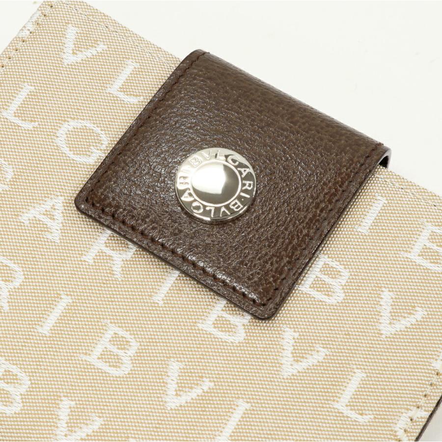 美品　BVLGARI ブルガリ ロゴマニア 二つ折り財布 キャンバス BVLGARI ブルガリ ロゴマニア ブルガリブルガリ 二つ折り財布