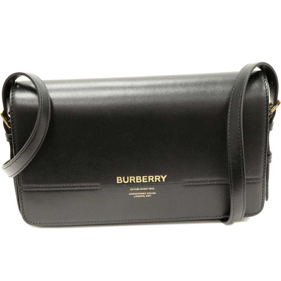 90【極美品】BURBERRY ショルダーバッグ バーバリー ショルダーバッグ グレース カーフ 黒 80670901 : たかみ