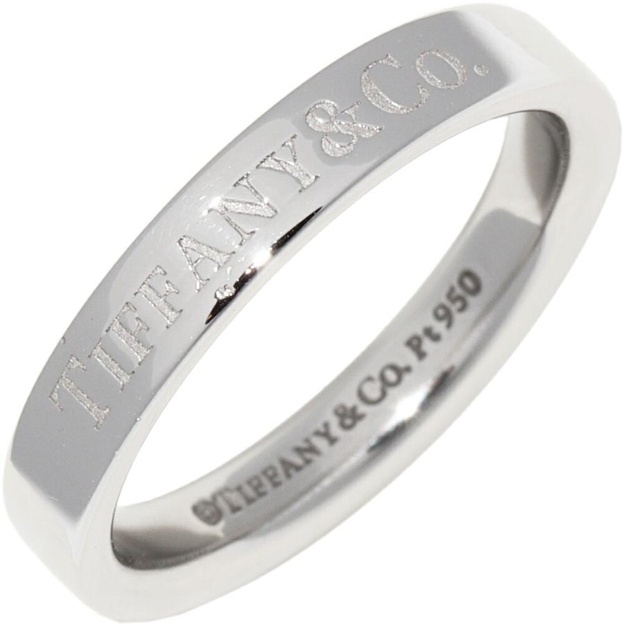 ティファニー 指輪 Pt950 T&CO. フラットバンドリング 幅3ミリ