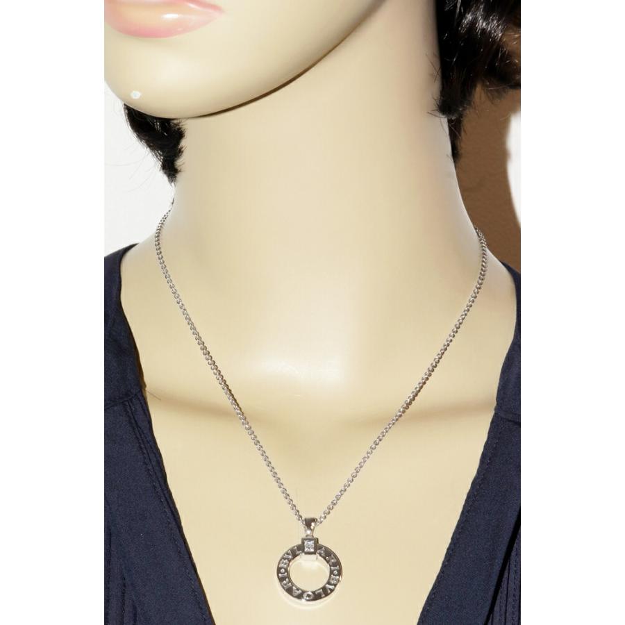 BVLGARI ブルガリ ペンダントネックレス K18WG ダイヤ1P
