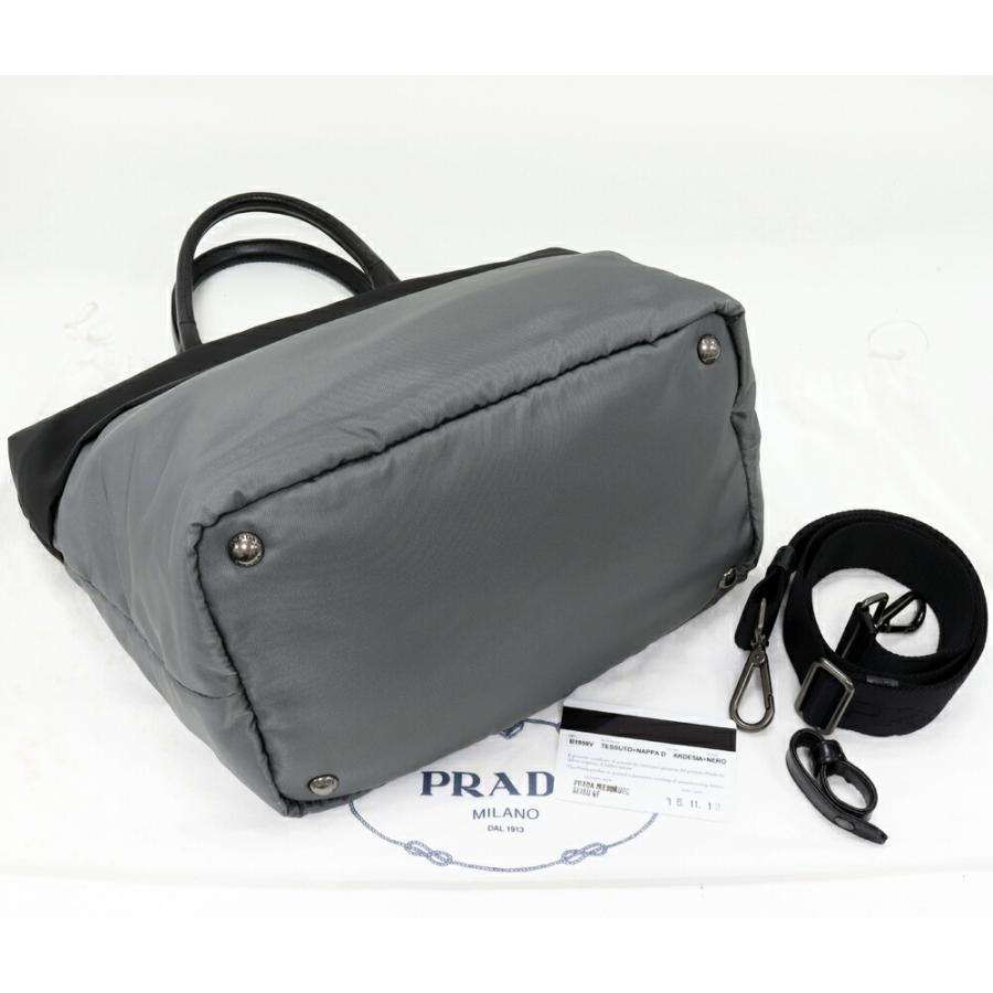 PRADA プラダ トートバッグ テスートナッパ ナイロンxナッパレザー  