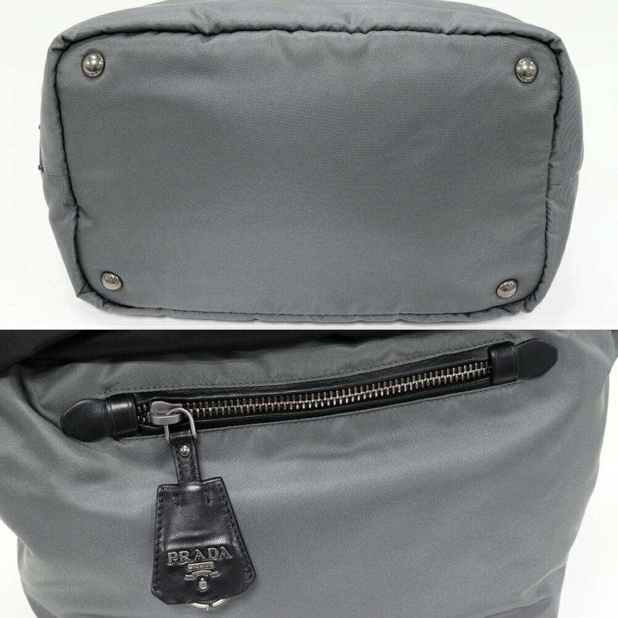 PRADAプラダトートバッグテスートナッパ ナイロン　グレー×黒2WAY PRADA プラダ トートバッグ テスートナッパ ナイロンxナッパ