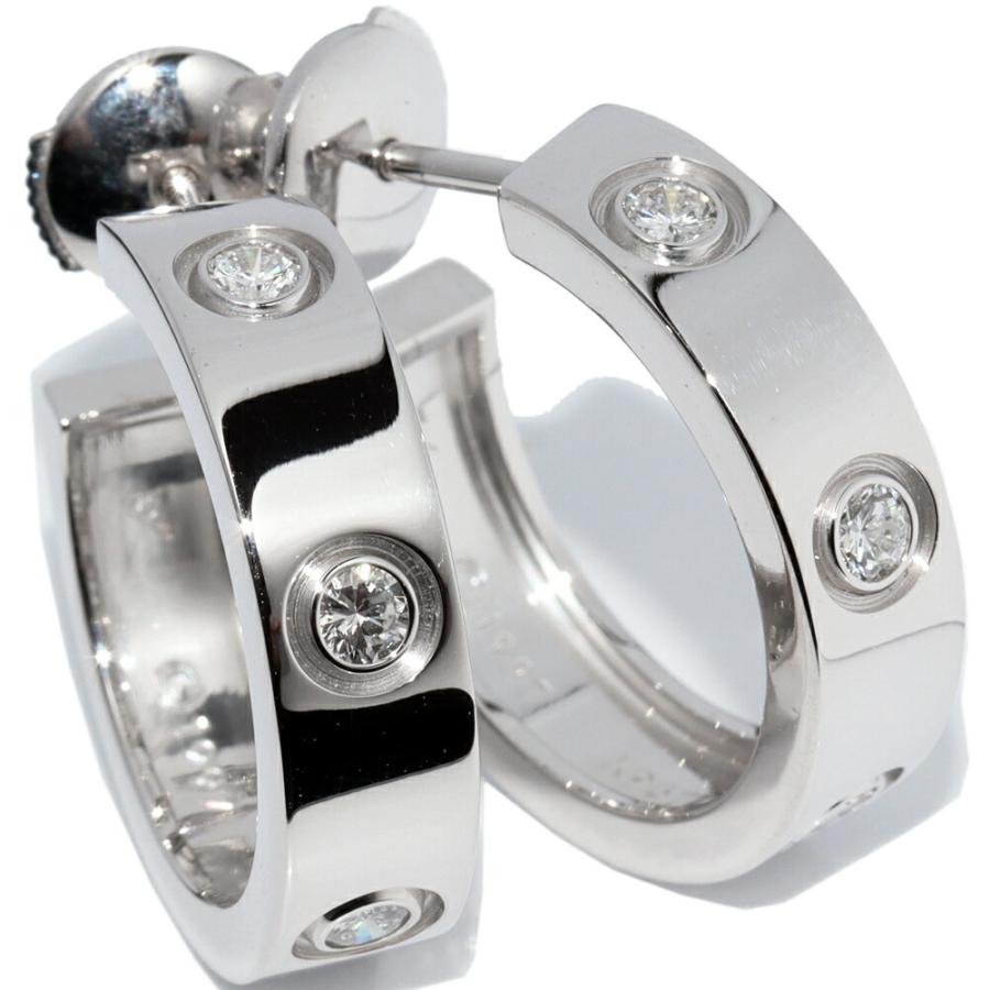 Cartier（カルティエ） フープピアス K18WG ダイヤ6P ラブピアス
