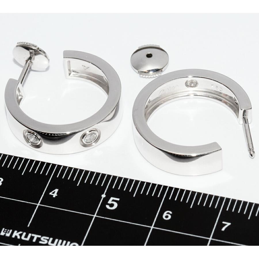 Cartier（カルティエ） フープピアス K18WG ダイヤ6P ラブピアス