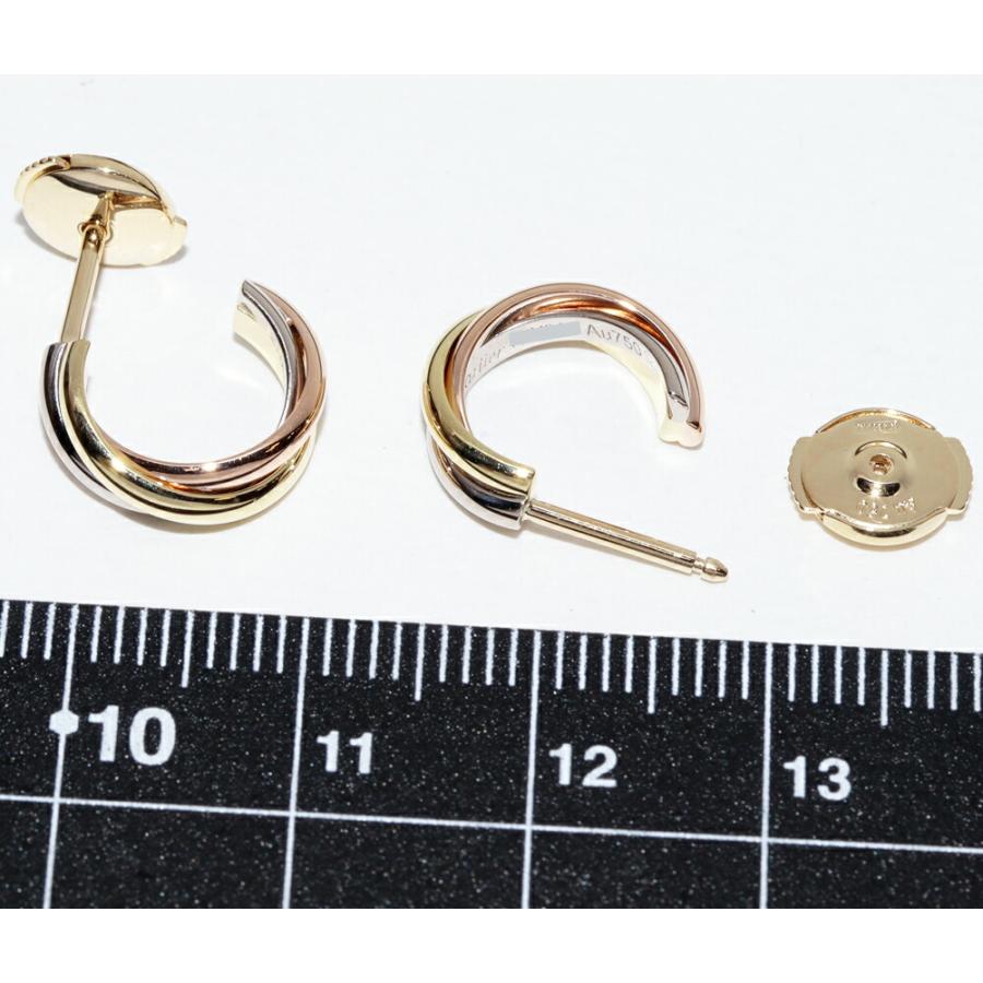 Cartier カルティエ ピアス K18YG K18WG K18PG トリニティピアス