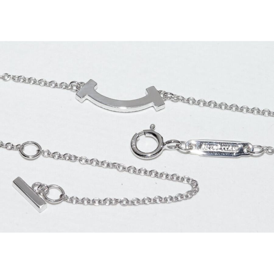 ティファニー✨Tスマイル ミニ ペンダント ネックレス ダイヤモンド K18WG TIFFANY&Co. ティファニー T スマイル ペンダント ミニ ダイヤ