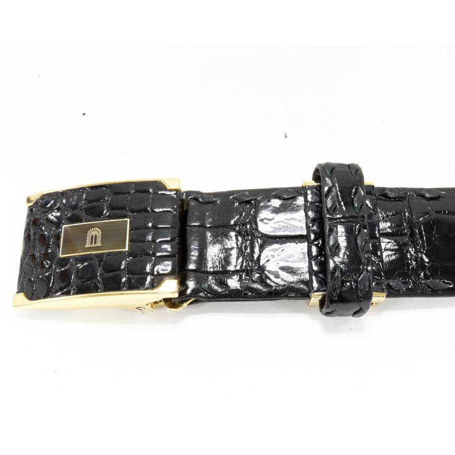 タケオニシダ 艶ありクロコダイル 肚ワニ 黒 GPバックル ベルト