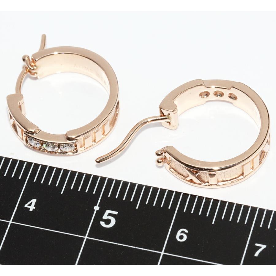 ティファニー ピアス K18PG ダイヤ6P アトラス フープピアス : たかみ