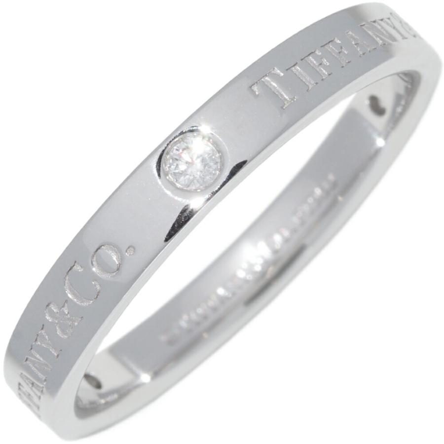 ティファニー Pt950 ダイヤ3P(0.07ct) T&CO. バンドリング フラット
