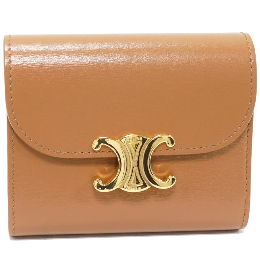 極美品♡CELINE セリーヌ スモール トリオンフ ウォレット 三つ折り財布 CELINEセリーヌ スモールフラップウォレットトリオンフ 三つ折り財布