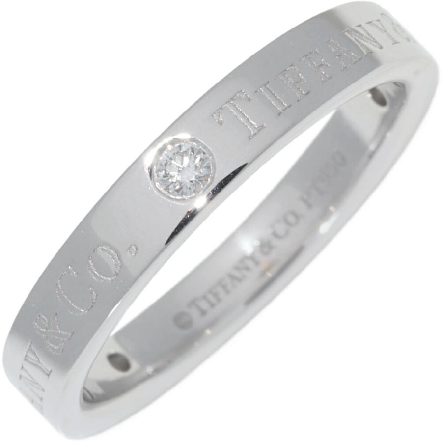 ティファニー　フラットバンドリング　3Pダイヤ　PT950 ティファニー 指輪 Pt950 ダイヤ3P(0.07ct) T&CO.バンドリング