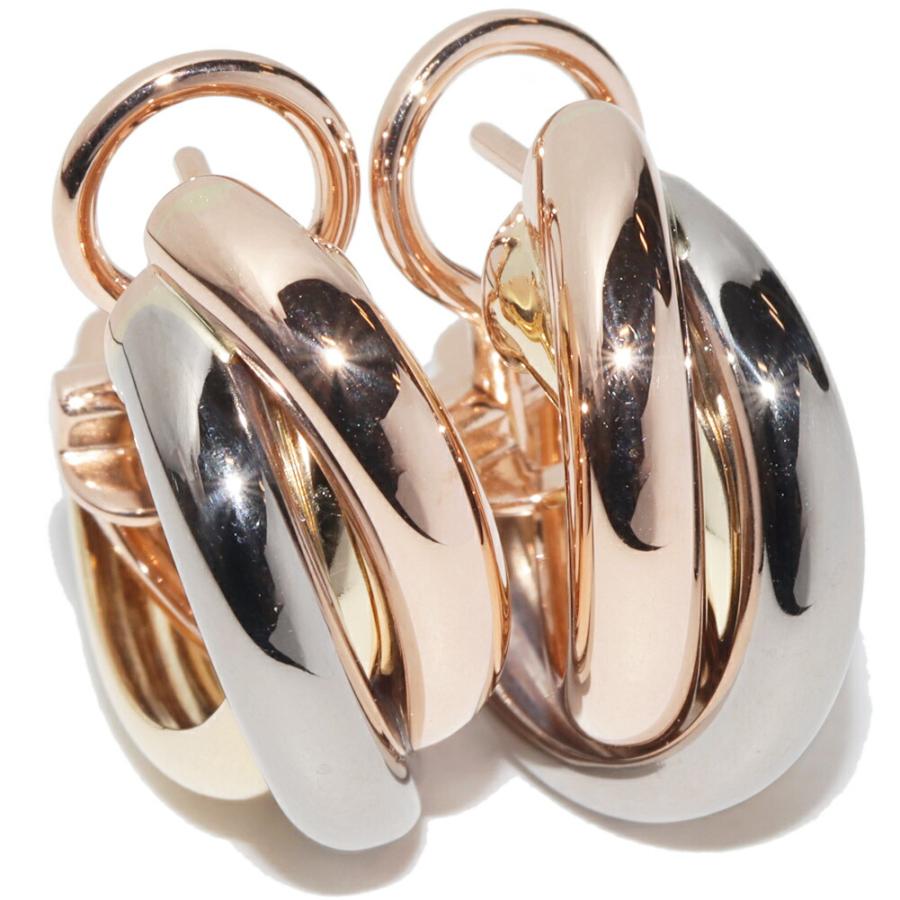 Cartier カルティエ ピアス K18YG K18WG K18PG トリニティピアス