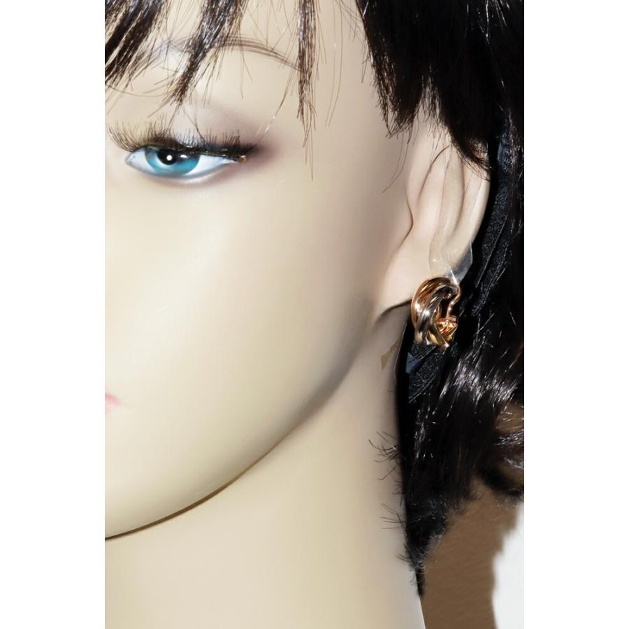 Cartier カルティエ ピアス K18YG K18WG K18PG トリニティピアス