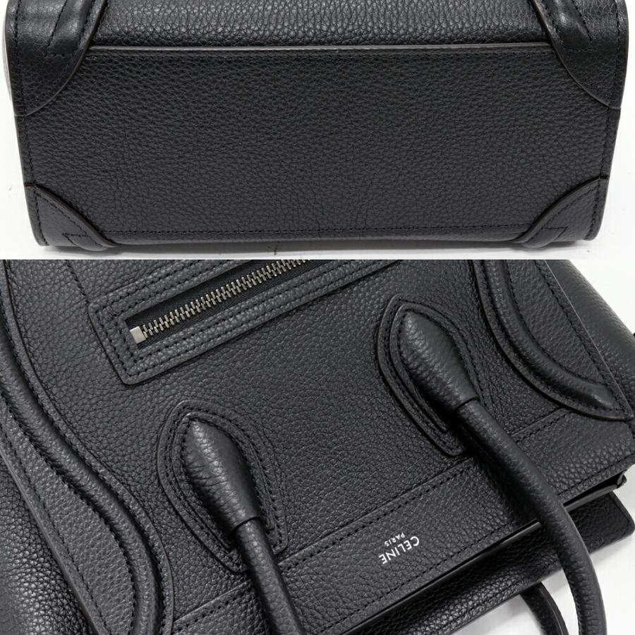 CELINE（セリーヌ） ラゲージ ナノショッパー ドラムドカーフスキン 黒