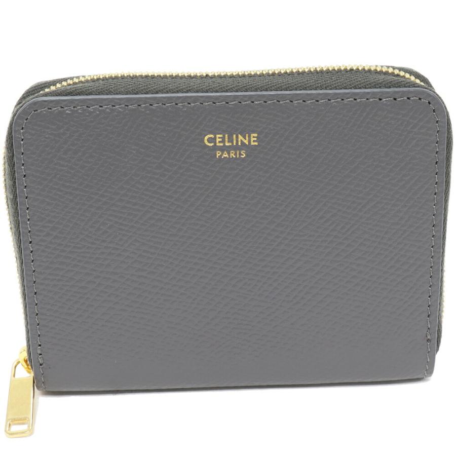 CELINE（セリーヌ） コインケース コンパクト ジップウォレット グレ