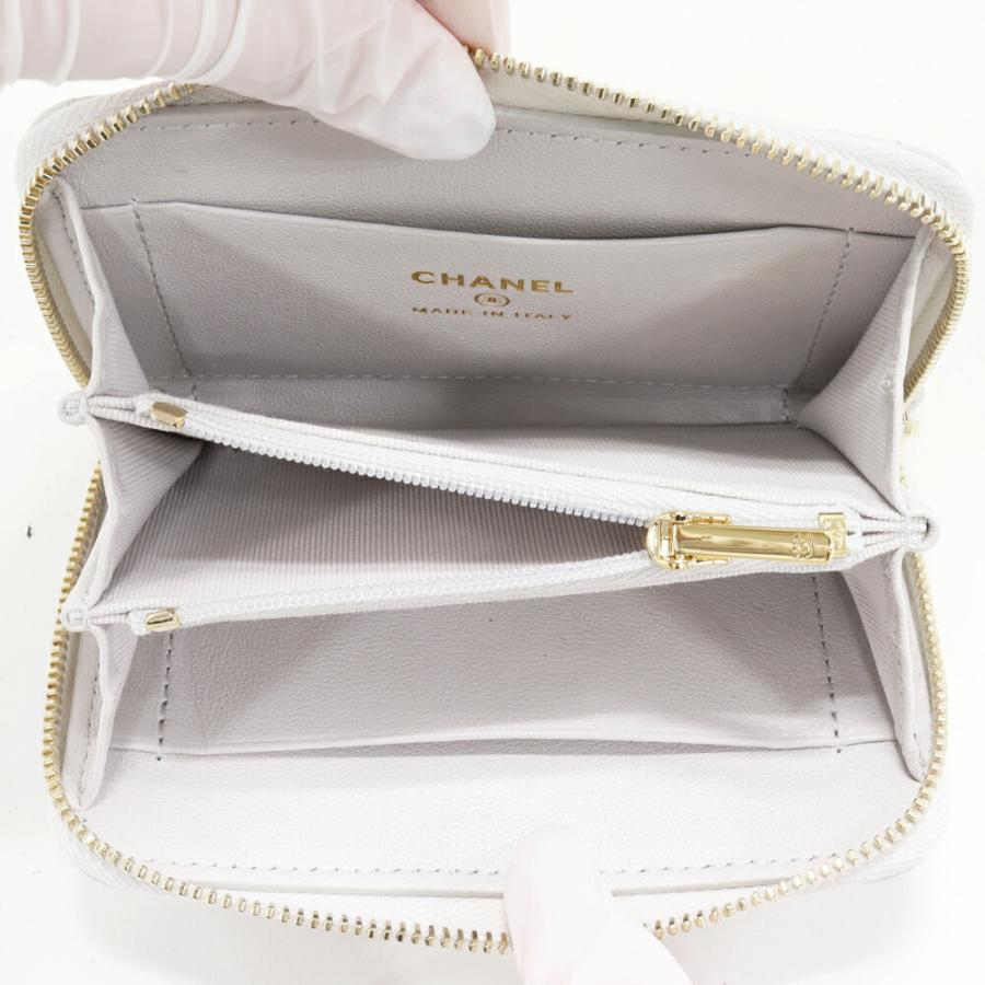 CHANEL ケース パース ラムスキン グレー CHANEL（シャネル） コインケース マトラッセ コインパース ラムスキン