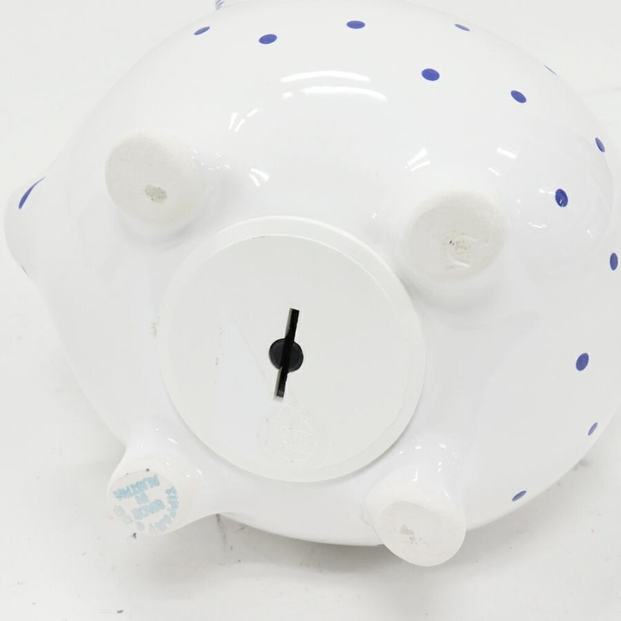 ティファニー 貯金箱 陶器 ホワイトxブルー 豚 ブタ : たかみ質店