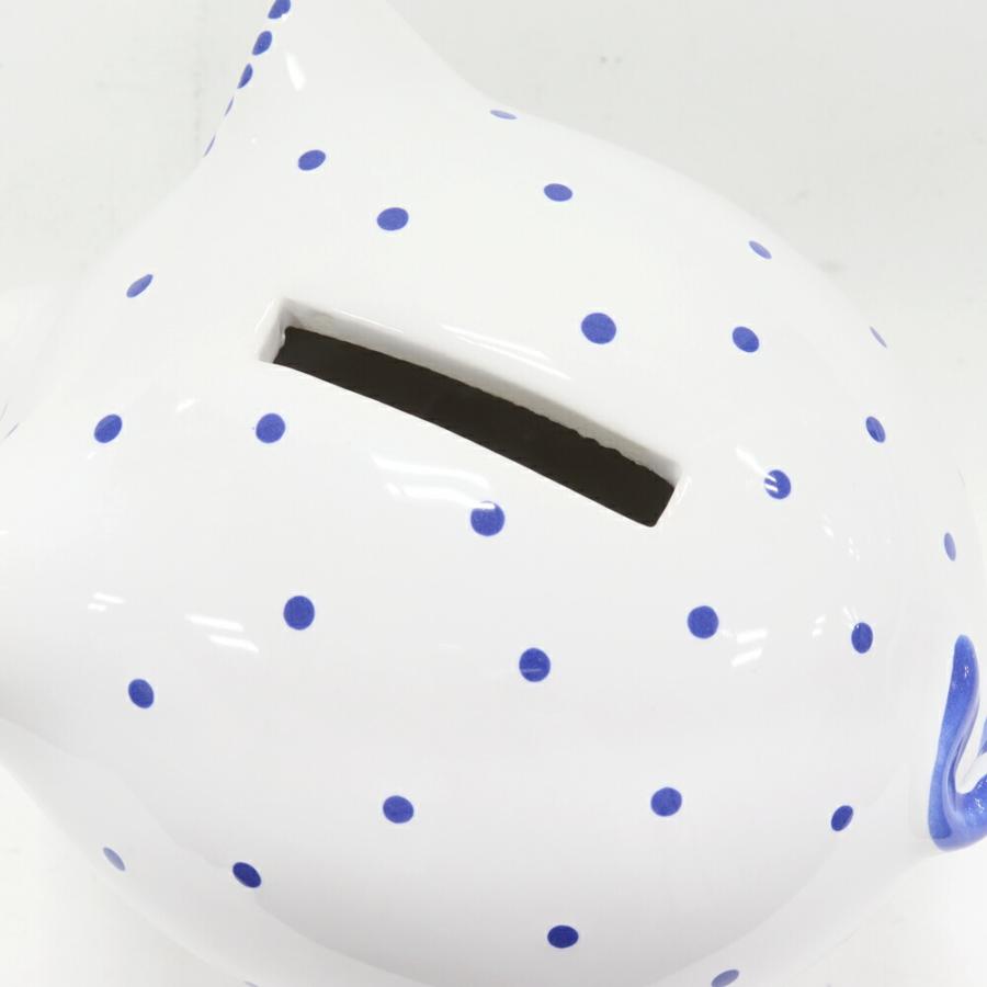 ティファニー 貯金箱 陶器 ホワイトxブルー 豚 ブタ : たかみ質店