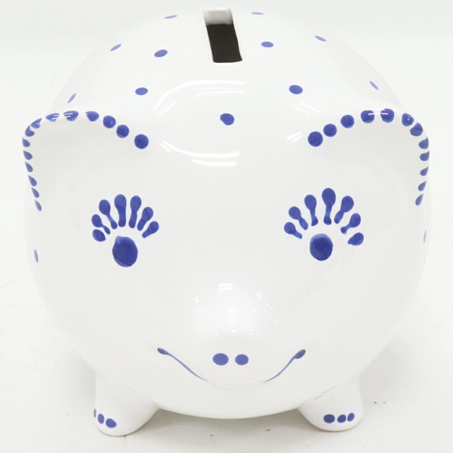 ティファニー 貯金箱 陶器 ホワイトxブルー 豚 ブタ : たかみ質店
