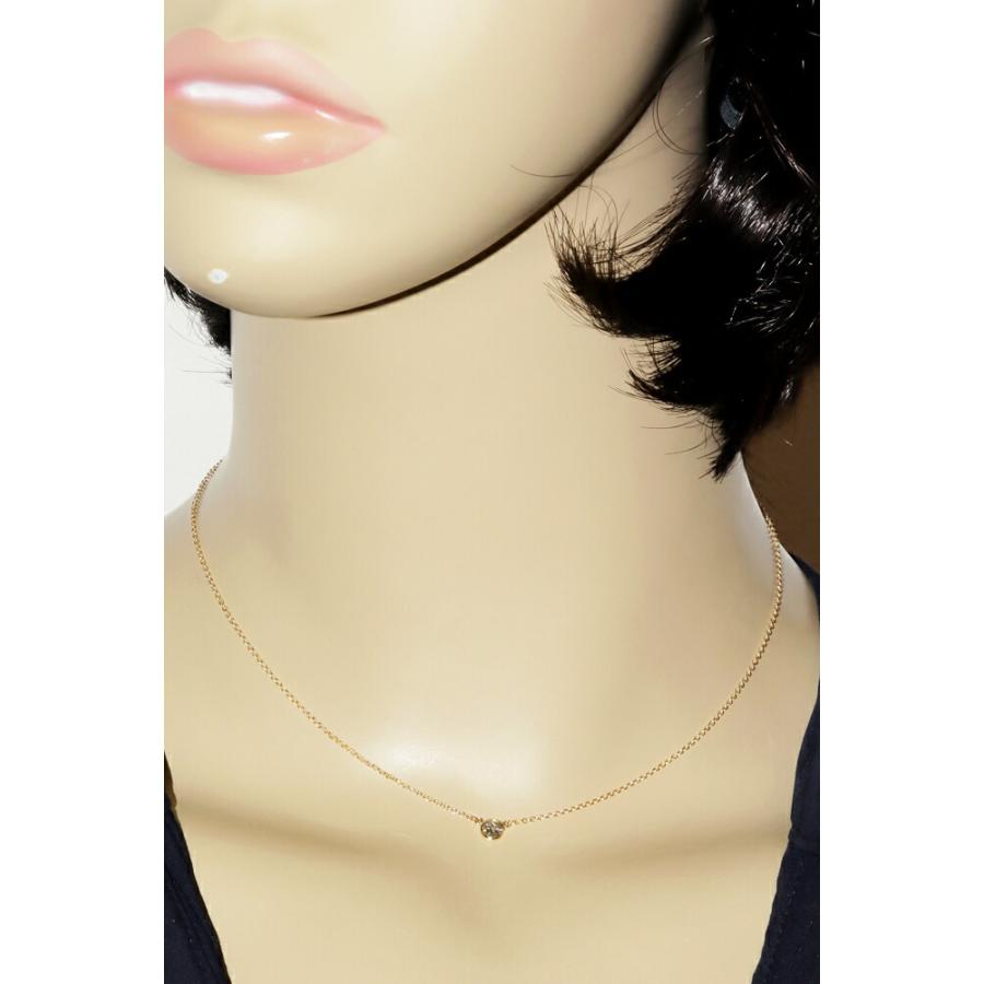 ティファニー ペンダントネックレス K18YG ダイヤ1P(0.12ct) エルサ 