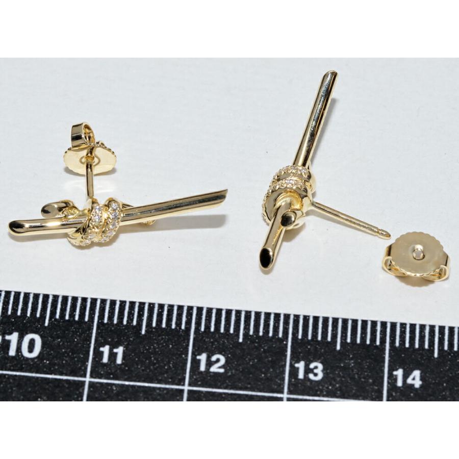 ティファニー ピアス K18YG ダイヤ計0.09ct ノットピアス : たかみ質店