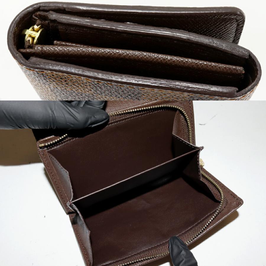 ルイヴィトン 二つ折り財布 ダミエ エベヌ ポルトフォイユ トレゾール