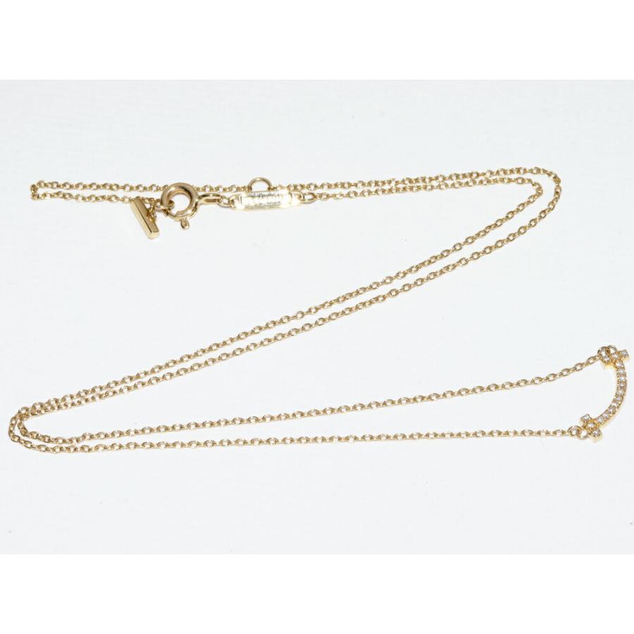ティファニー ペンダントネックレス K18YG ダイヤ0.03ct Tスマイル