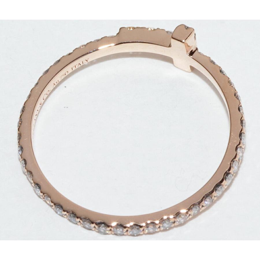ティファニー 指輪 K18PG ダイヤ計0.19ct Tワイヤー フルサークル