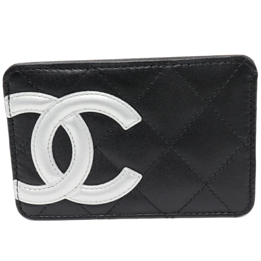 CHANEL（シャネル） カンボンライン カーフ 黒xシルバー A26725 Y07197