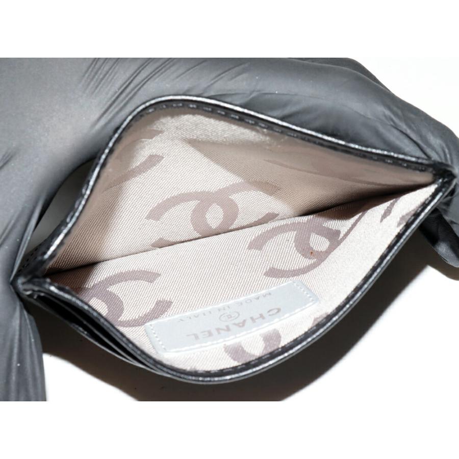 CHANEL（シャネル） カンボンライン カーフ 黒xシルバー A26725 Y07197