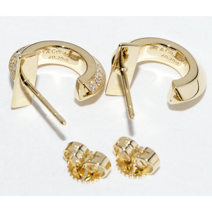 ティファニー ピアス K18YG ダイヤ0.40ct Tワン フープピアス : たかみ