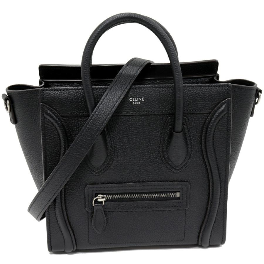 CELINE（セリーヌ） ラゲージ ナノショッパー ドラムドカーフスキン 黒