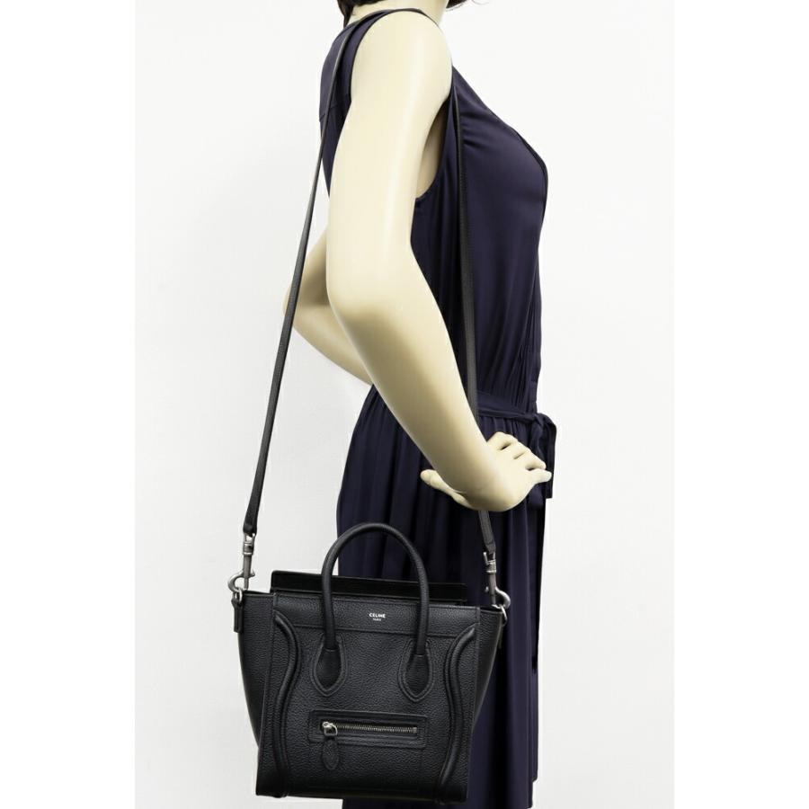 CELINE（セリーヌ） ラゲージ ナノショッパー ドラムドカーフスキン 黒